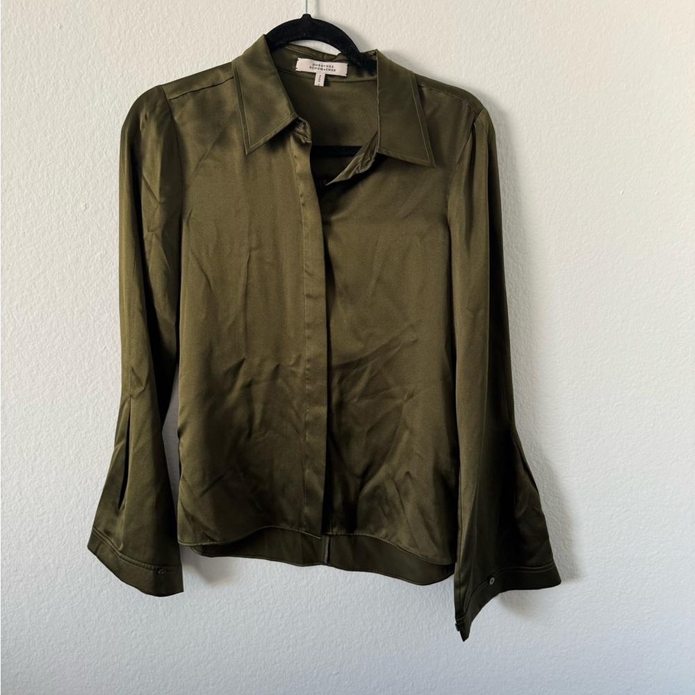 Dorothee Schumacher with button down top with flared sleeves